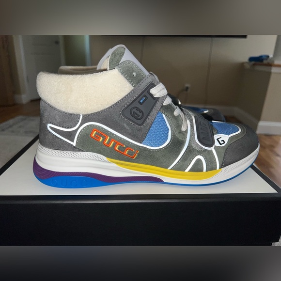 New Never Worn Gucci Multicolor Suede High Tops Gucci 11 Us 12 - Picture 6 of 6